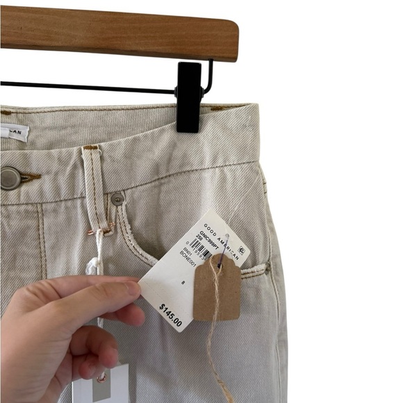 Good American NEW 90s Icon Straight Jean in Bone - Picture 6 of 8